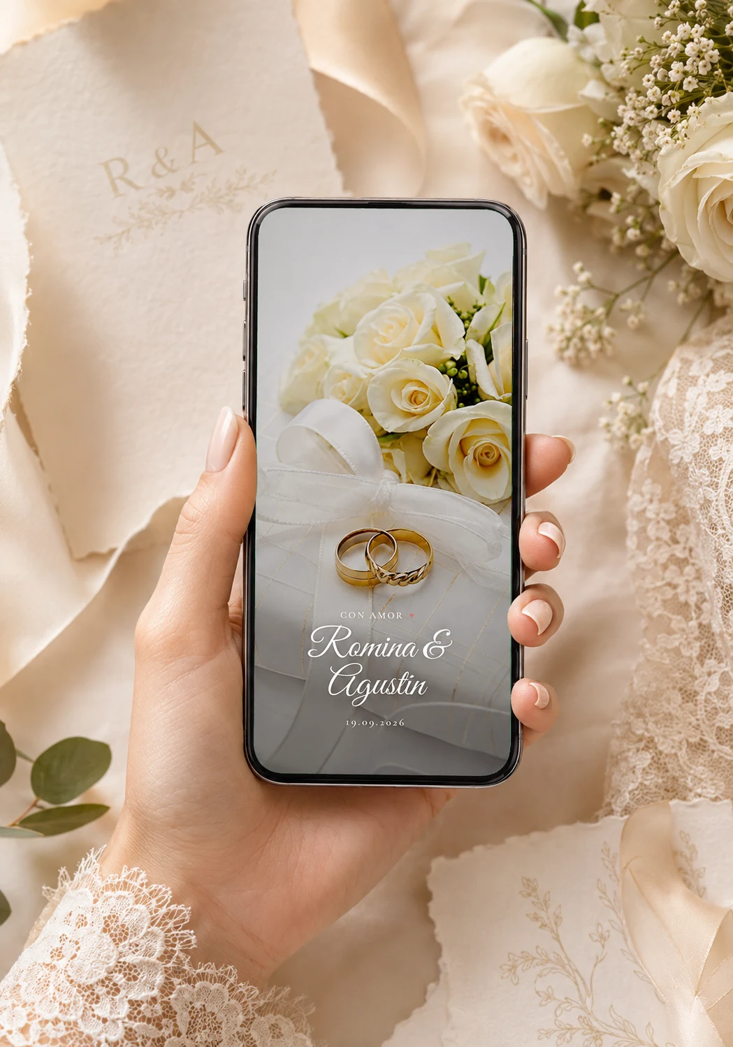 Invitación web de Romi y Agus